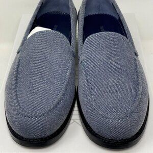 Manolo Blahnik Dineguardo Blue Denim Moc Toe Loafers 40 EU / US 10